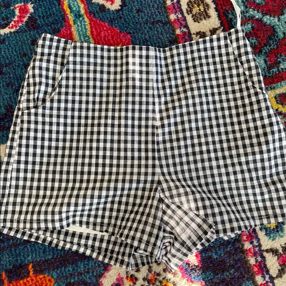 Gingham High Rise Shorts